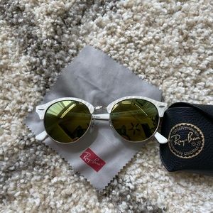 RayBan Clubmaster Round White Sunglasses